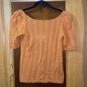Sezane Orange Knit Top